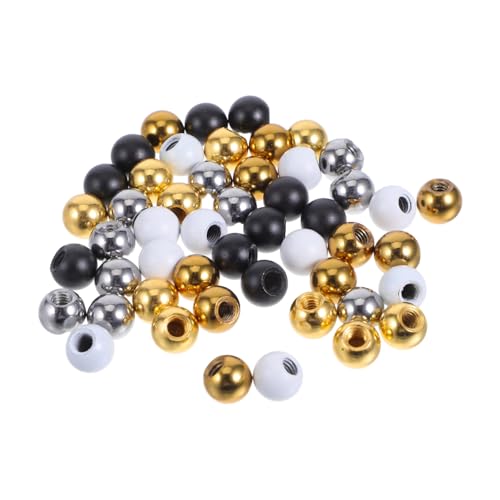 PENIKOKO 50 Stück Gewindekappenmuttern Lampenschrauben Polierte Dekorative Schraubkappen für Deckenleuchten Tischlampen mit Stahlkugel-design in Kupfer Schwarz Gold Weiß und Edelstahl von PENIKOKO