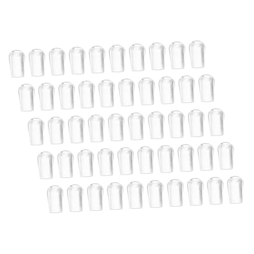 PENIKOKO 50 Stück PVC Endkappen Transparent Weiß Innen Ø Gummiüberzug für Kleiderbügel Schraubenschutz Rundrohr Haken Schutzkappen für Draht Kleiderbügel Wäscheleine von PENIKOKO
