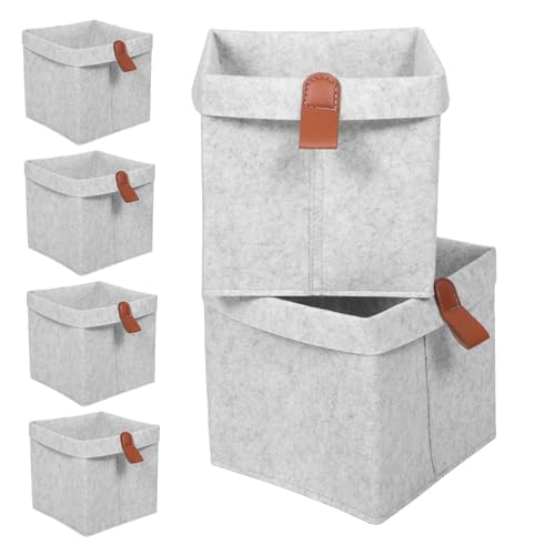 PENIKOKO 6 Stück Faltbare Aufbewahrungsboxen aus Filz Große Würfel mit Griffen Platzsparend Stapelbar Vielseitige Organizer für Kinderzimmer Kleidung Wickeltisch Hellgrau PENIKOKO 6 Stück Faltbare Aufbewahrungsboxen aus Filz Große Würfel mit Griffen Platzsparend Stapelbar Vielseitige Organizer für Kinderzimmer Kleidung Wickeltisch Hellgrau von PENIKOKO