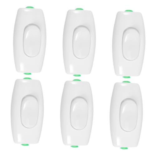 PENIKOKO 6 Stück Kompakte Elektrische Wippschalter Bootform Single Control Platzsparend Weiß für Badezimmer und Kleine Geräte Schnelle Bedienung Modernes Design von PENIKOKO