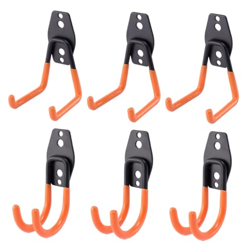 PENIKOKO 6 Stück Teiliges Orangefarbene Metall Wandhaken mit Kunststoffbeschichtung Rutschfest und Robust für Garagen und Gartenaufbewahrung Geeignet zur Lagerung Schwerer Gartengeräte und PENIKOKO 6 Stück Teiliges Orangefarbene Metall Wandhaken mit Kunststoffbeschichtung Rutschfest und Robust für Garagen und Gartenaufbewahrung Geeignet zur Lagerung Schwerer Gartengeräte und von PENIKOKO