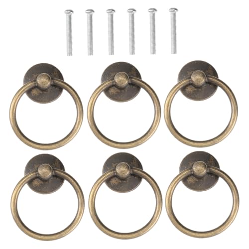PENIKOKO 6 Stück Teiliges Runde Schwarze Zugringe aus Zinklegierung und Eisen Langlebige Möbelschrankgriffe mit Retro Stil Einfache Montage Geeignet für Kommode Schublade Kleiderschrank und PENIKOKO 6 Stück Teiliges Runde Schwarze Zugringe aus Zinklegierung und Eisen Langlebige Möbelschrankgriffe mit Retro Stil Einfache Montage Geeignet für Kommode Schublade Kleiderschrank und von PENIKOKO
