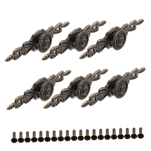 PENIKOKO 6 Stück Vintage Zinklegierung Möbelgriff Schrankgriffe Antik Optik Einloch montage Einfache Installation Für Küche Schlafzimmer Badezimmer von PENIKOKO