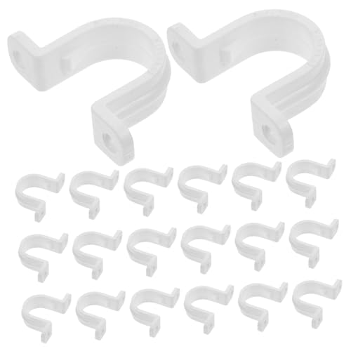 PENIKOKO 60 Stück U Förmige PVC Rohrschellen Isolierend und Flammhemmend Halter Rohrhalterung Befestigungsclips mit Stabiler Halterung für Kabelschläuche und Rohre von PENIKOKO