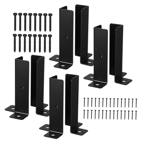 PENIKOKO 8 Sätze Teiliges Metall Pfostenhalter Basis Wetterfester Eisen Pfostenträger für Pergola Pavillon und Terrasse Rutschfester Stützfuß Einfache Installation Langlebig und Stabil von PENIKOKO