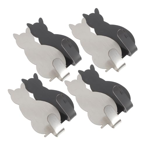 PENIKOKO 8 Stück Teiliges Katzenform Wandhaken aus Rostfreiem Metall Selbstklebend Rückstandsfrei als Schlüsselhalter für Kleidung Einfache Montage ohne Bohren Geeignet für Schlafzimmer von PENIKOKO