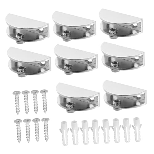 PENIKOKO 8 Stück Teiliges Verstellbares Glasklemmen Zinklegierung für Dicke Glasplatten Stabile Halterung für Glasregale Spiegelhalterung für Badezimmer Schrank Rahmenlose Spiegel Einfache PENIKOKO 8 Stück Teiliges Verstellbares Glasklemmen Zinklegierung für Dicke Glasplatten Stabile Halterung für Glasregale Spiegelhalterung für Badezimmer Schrank Rahmenlose Spiegel Einfache von PENIKOKO