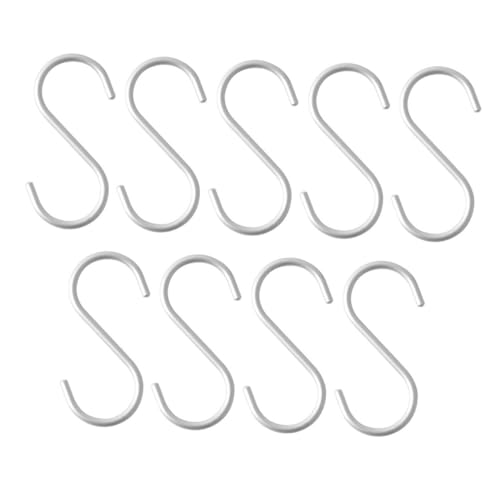 PENIKOKO 9 Stück Teiliges Aluminium S haken Schwerlast Metallhaken für Küche Bad Schlafzimmer und Kleiderschrank Vielseitig Einsetzbar Platzsparend Rutschfest und Robust zur Aufbewahrung von PENIKOKO