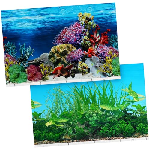 PENIKOKO Aquarium Hintergrundaufkleber Glasfolie Doppelseitig Dekorativ für Glatte Flächen Fische Tank Wandtattoo Meeresszene H Design PENIKOKO Aquarium Hintergrundaufkleber Glasfolie Doppelseitig Dekorativ für Glatte Flächen Fische Tank Wandtattoo Meeresszene H Design von PENIKOKO