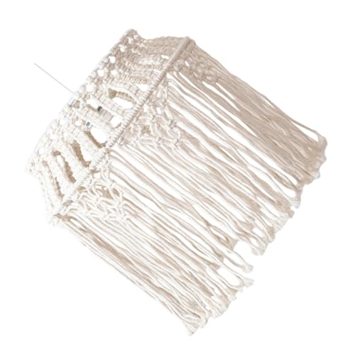 PENIKOKO Boho Makramee Lampenschirm Deckenleuchte Woven Rope Design Wohnzimmer Schlafzimmer Esszimmer Vintage Stil Hängelampe Deckenlicht Beleuchtung Dekoration von PENIKOKO