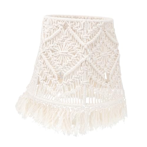 PENIKOKO Boho Makramee Lampenschirm Handgefertigt Baumwolle Gewebt Rustikal Dekorativ für Schlafzimmer Wohnzimmer Balkon Hotel Stilvoll Elegant PENIKOKO Boho Makramee Lampenschirm Handgefertigt Baumwolle Gewebt Rustikal Dekorativ für Schlafzimmer Wohnzimmer Balkon Hotel Stilvoll Elegant von PENIKOKO
