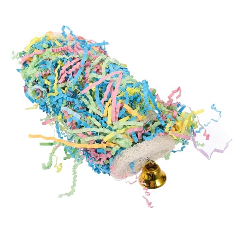 PENIKOKO Buntes Papageien Kauspielzeug mit Glocke Hängendes Vogelspielzeug für Wellensittiche und Papageienkäfige Robustes Beißspielzeug zur Beschäftigung und Zahnpflege Einfach zu von PENIKOKO