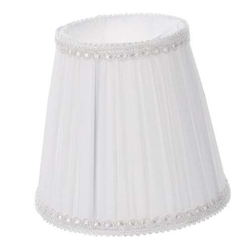 PENIKOKO Cloth Lampenschirm Weiß für Deckenleuchte Kronleuchter Wandlampe Stehlampe Langlebiger Stofflampenschirm Dekorativ Wiederverwendbar Passend für Kerzenbirnen und Tischlampen von PENIKOKO