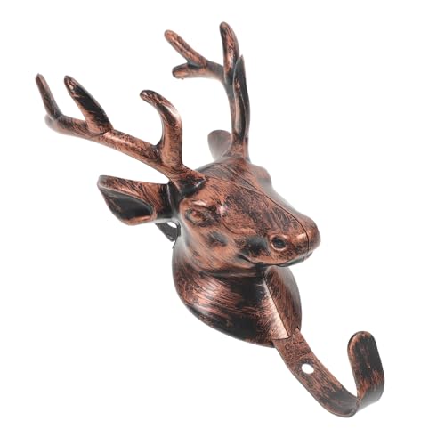 PENIKOKO Deer Head Wandhaken aus Messing Wandmontierter Garderobenhaken mit Starkem Halt für Mantel Schlüssel Handtuch Kreativer Tierkopf Haken für Flur Bad Küche Schlafzimmer von PENIKOKO