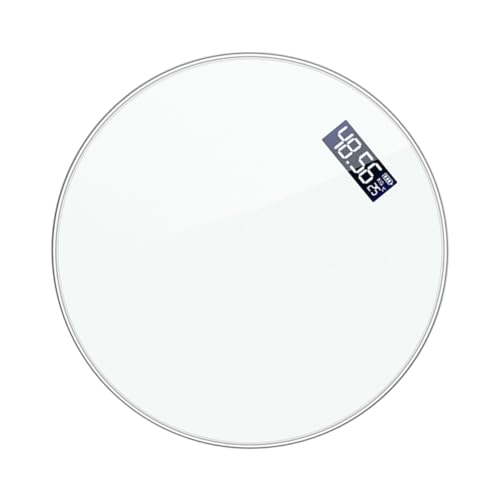 PENIKOKO Digitale Personenwaage Präzise Körperwaage mit LCD Display USB Ladegerät Temperaturanzeige Geeignet für Hausgebrauch Weiß Design von PENIKOKO