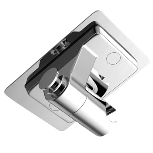 PENIKOKO Duschkopfhalterung Selbstklebend Abs Material Verstellbar Badezimmer Wandhalterung für Handbrause ohne Bohren Passend Einfache Montage Silberfarben Stabil und Langlebig von PENIKOKO