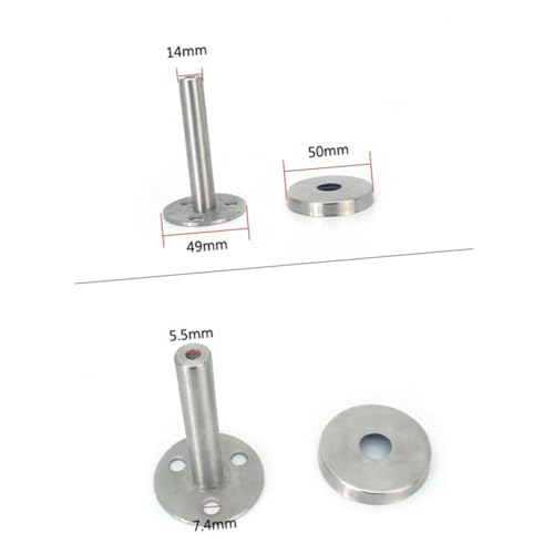 PENIKOKO Edelstahl Glass Holder mit Stützstab Langlebige Glasschraube für Geländer Sichtschutz und Glasregal Einfacher Einbau Halterung für Balustraden und Trennwände von PENIKOKO