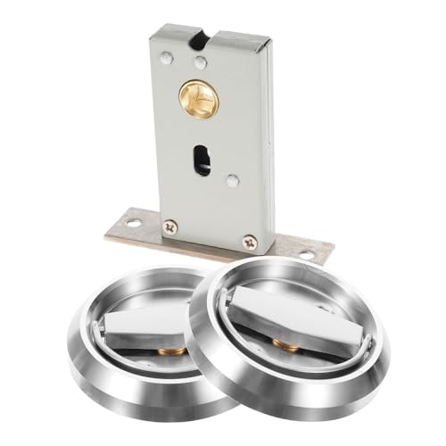 PENIKOKO Edelstahl Türschloss für Schiebetüren Unsichtbares Kleines Einsteckschloss Installieren Langlebig Geeignet für Schlafzimmer Büro Hotel Verdecktes Pocket Door Lock von PENIKOKO