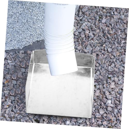PENIKOKO Eisen Gullyfänger Fallrohr Adapter mit Spritzschutz Robustes Fallrohr Sieb für Dachrinne Gartenhaus Rostbeständig Einfache Montage Grauer Wassersammler von PENIKOKO