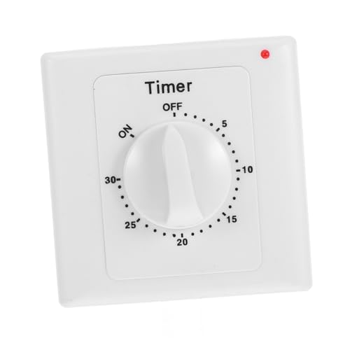 PENIKOKO Elektronische Zeitschaltuhr mit Präziser Steuerung Mechanischer Drehknopf Robuste Zeitschaltuhr für Innenräume für Küchen und Badezimmerlüfter Einfache Installation und von PENIKOKO