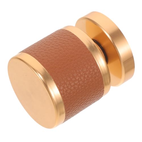 PENIKOKO Europäischer Einseitiger Deadbolt Türgriff Verdeckter Kugelgriff mit Lederstruktur für Schlafzimmer und Tv Wand Elegantes Design Platzsparend Goldorange von PENIKOKO