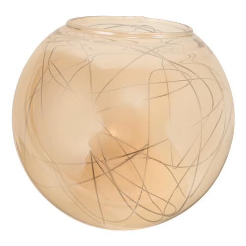 PENIKOKO Glas Lampenschirm Kugel Ersatz Aluminium draht Design Deckenleuchte Kronleuchter Lampenschirm Silber Gold Ømm Kompakt Leicht Einfach zu Montieren für Wohnzimmer Schlafzimmer Küche von PENIKOKO