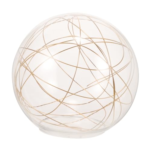 PENIKOKO Glas Lampenschirm Kugelförmig Ersatz Lampenschirm für Kronleuchter Deckenlampe Transparent Eleganter Glasschirm mit Goldener Drahtumwicklung Wohnzimmerlampe Zubehör von PENIKOKO