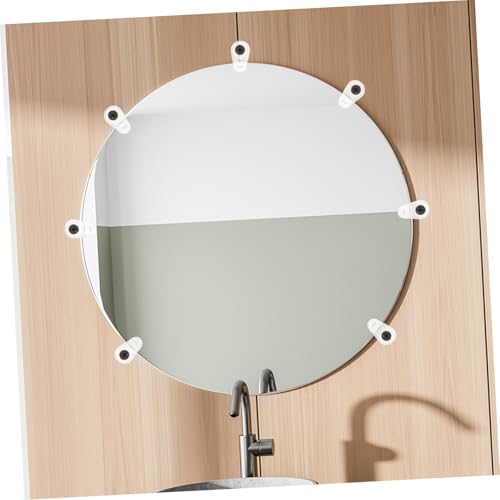 PENIKOKO Glasklemmen Teilig Transparent Glashalter Spiegelbefestigung Kunststoff Clips mit Schrauben für Wandmontage Schutz und Sicheren Halt von Spiegeln und Glaspaneelen von PENIKOKO