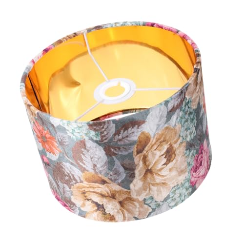 PENIKOKO Goldener Lampenschirm mit Floraler Musterung Samtiges Innenfutter Langlebiger Stoff und Installieren Geeignet für Pendelleuchten im Wohn und Schlafzimmer von PENIKOKO