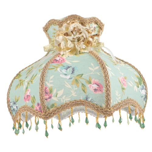 PENIKOKO Grüner Vintage Stoff Lampenschirm Fassung Elegante Spitze Boho Deckenleuchte und Tischlampe Abnehmbar Passend für Wohnzimmer und Schlafzimmer PENIKOKO Grüner Vintage Stoff Lampenschirm Fassung Elegante Spitze Boho Deckenleuchte und Tischlampe Abnehmbar Passend für Wohnzimmer und Schlafzimmer von PENIKOKO