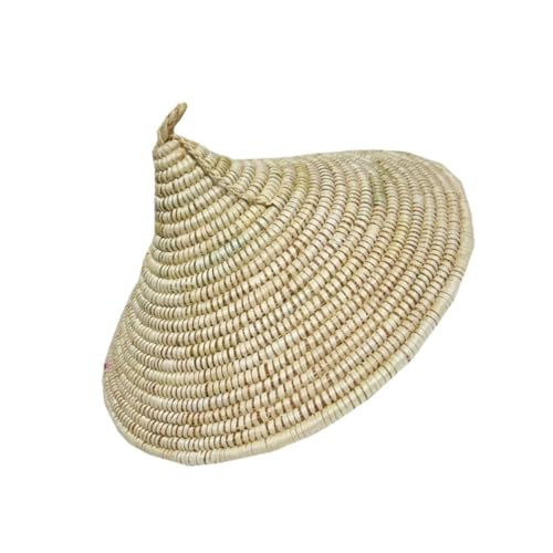 PENIKOKO Handgefertigter Strohhut Lampenschirm aus Naturstroh Leichter Dekorativer Lampenüberzug für Tischlampen Boho Stil Vielseitig als Topf und Lebensmittelabdeckung Beige Rustikale von PENIKOKO