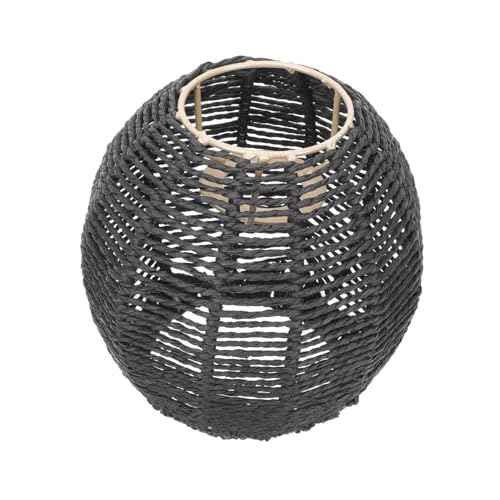 PENIKOKO Handgewebter Lampenschirm aus Papierseil Retro Pendelleuchte Lampenabdeckung Vintage Stil Wohnzimmer Geeignet Handgeflochten Langlebig Wärmeverströmend Passend für Deckenleuchte von PENIKOKO