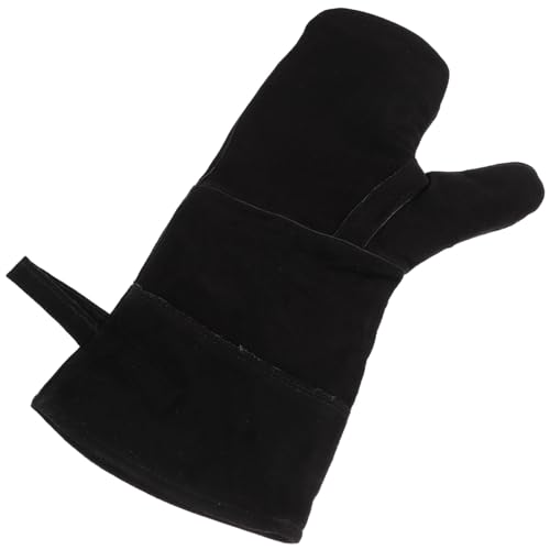 PENIKOKO Hitzebeständige Lederhandschuhe für Grill Ofen Kamin und Schweißen Hitze und Feuerresistent mit Flexiblem Baumwollfutter Langlebig für Bbq Schweißarbeiten und Kaminofengebrauch von PENIKOKO