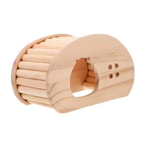 PENIKOKO Holz Hamsterhaus mit Leiter Kleintier Versteck für Hamster und Kleine Haustiere Naturnahes Unterschlupf und Rückzugsgebiet Beißfestes Spielhaus für Nagetiere Ganzjährig Geeignet von PENIKOKO