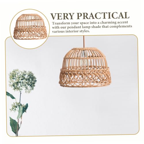 PENIKOKO Imitat rattan Lampenschirm Geflochten Robustes PP und Eisen Dekorativer Retro kronleuchter Deckenlampenschirm für Küche Esszimmer Wohnzimmer Kompatibel mit Fassungen PENIKOKO Imitat rattan Lampenschirm Geflochten Robustes PP und Eisen Dekorativer Retro kronleuchter Deckenlampenschirm für Küche Esszimmer Wohnzimmer Kompatibel mit Fassungen von PENIKOKO