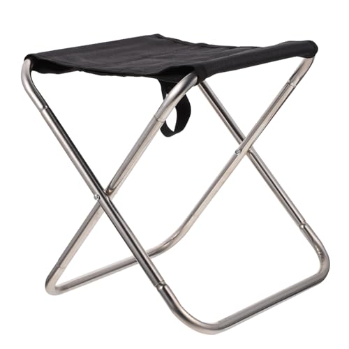 PENIKOKO Klappbarer Tragbarer Angelhocker aus Rostfreiem Stahl Leicht und Robust mit Fixierung Faltbarer Outdoor Campingstuhl für Angler Schnelles Aufklappen in Sekunden für Unterwegs von PENIKOKO