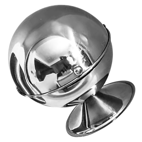 PENIKOKO Kleiner Edelstahl Desktop Mülleimer mit Deckel Kompakter Abfalleimer für Schreibtisch und Wohnbereich Langlebiger Mini Papierkorb für Müll Kosmetik und Tischabfälle Platzsparend von PENIKOKO