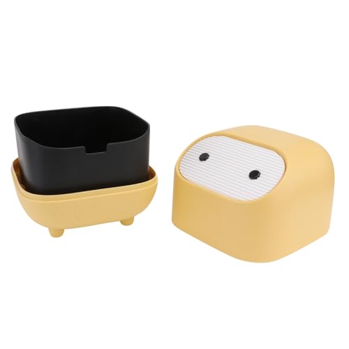 PENIKOKO Mini Desktop Mülleimer Pressmechanismus Kreativer Abfalleimer mit Doppelter Farbschicht Gelb Kompakter Papierkorb für Büro Zuhause und Studentenwohnheim PENIKOKO Mini Desktop Mülleimer Pressmechanismus Kreativer Abfalleimer mit Doppelter Farbschicht Gelb Kompakter Papierkorb für Büro Zuhause und Studentenwohnheim von PENIKOKO