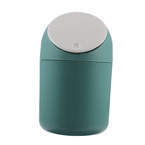 PENIKOKO Mini Desktop Mülleimer mit Deckel Pressverschluss Grüner Abfalleimer aus Robustem PP Praktischer Kleiner Tischabfallbehälter für Küche Büro und Essbereich Kompakt und Stilvoll von PENIKOKO