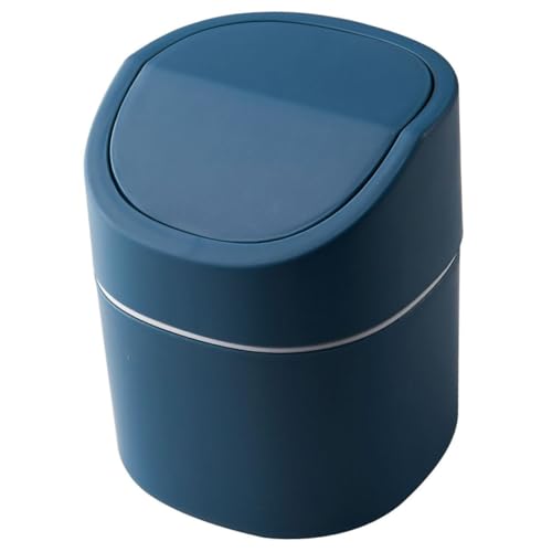 PENIKOKO Mini Tischabfalleimer mit Schwingdeckel Kleiner Desktop Mülleimer für Büro und Küche Kompakter Papierkorb mit Deckel Geruchsreduzierend Platzsparend Farbiger Abfallkorb für von PENIKOKO
