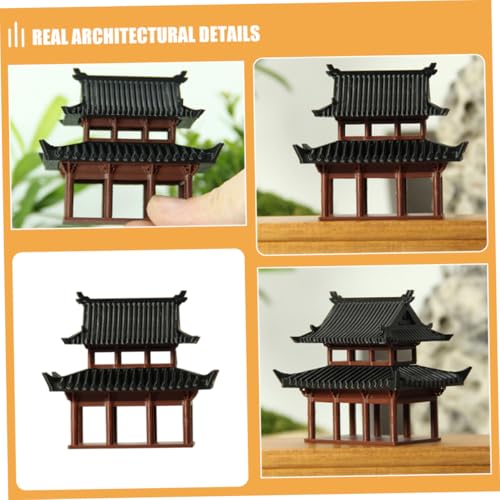 PENIKOKO Miniatur Pavillon Ornament Vintage Stil Kleine Gartenfigur Für Feengarten Bonsai Aquarium Dollhouse Dekoration Kreative Mikrolandschaft Zubehör von PENIKOKO