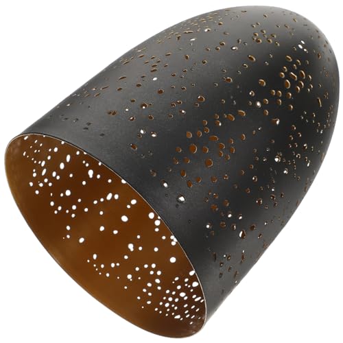 PENIKOKO Moderner Metall Lampenschirm Hängend Deckenlampe Hohlraum Design Warmes Licht Für Wohnzimmer Restaurant Bar Schmiedeeisen Schwarz gold Øxmm von PENIKOKO