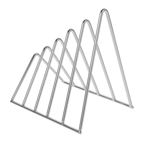 PENIKOKO Multifunktionaler Bücherständer aus Robustem Dreieckiges Design Platzsparender Schreibtisch organizer für Schwere Bücher Akten und Zeitschriften Silberfarben für Büro und Zuhause von PENIKOKO