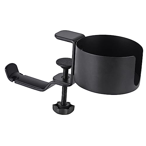 PENIKOKO Multifunktionaler Verstellbarer Aluminium Klemmbügel für Schreibtisch Drehbarer Getränkehalter und Headset Halterung Stabiler Kopfhörerhaken für Büro und Gaming Schwarz PENIKOKO Multifunktionaler Verstellbarer Aluminium Klemmbügel für Schreibtisch Drehbarer Getränkehalter und Headset Halterung Stabiler Kopfhörerhaken für Büro und Gaming Schwarz von PENIKOKO