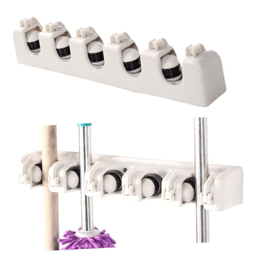 PENIKOKO Multifunktionaler Wandhalter Mop Halter mit Positionen und Haken rutschfest Platzsparend Stabile Befestigung Geeignet für Küche Garten Garage Büro und Wäschebereich PENIKOKO Multifunktionaler Wandhalter Mop Halter mit Positionen und Haken rutschfest Platzsparend Stabile Befestigung Geeignet für Küche Garten Garage Büro und Wäschebereich von PENIKOKO