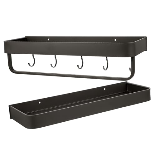 PENIKOKO Multifunktionales Teiliges Wandregal aus Space Aluminium mit Haken und Stange zur Platzsparenden Aufbewahrung und Organisation in Küche und Badezimmer Rostfrei Einfache Montage PENIKOKO Multifunktionales Teiliges Wandregal aus Space Aluminium mit Haken und Stange zur Platzsparenden Aufbewahrung und Organisation in Küche und Badezimmer Rostfrei Einfache Montage von PENIKOKO