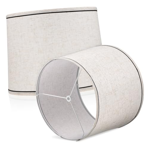 PENIKOKO Naturfarbener Leinen Lampenschirm Drumform Mittlere Stabiler Metallrahmen Ersatzschirm für Tischlampen und Stehlampen Wohnzimmer Schlafzimmer Büro PENIKOKO Naturfarbener Leinen Lampenschirm Drumform Mittlere Stabiler Metallrahmen Ersatzschirm für Tischlampen und Stehlampen Wohnzimmer Schlafzimmer Büro von PENIKOKO
