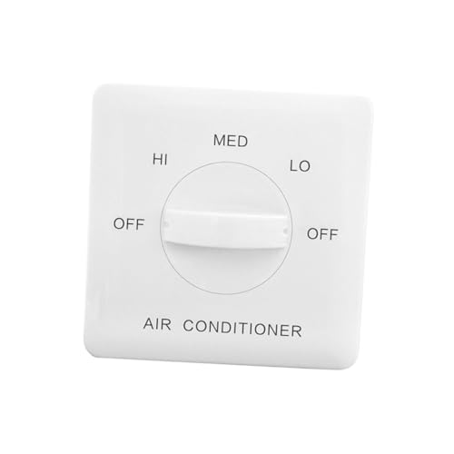 PENIKOKO Panel Fan Controller Weiß Abs Gehäuse Drei gang Lüftergeschwindigkeitsregler für Lüfterkonvektor Klimaanlagenzentralsteuerung Temperaturgeregelt Robust und Feuersicher Geeignet von PENIKOKO