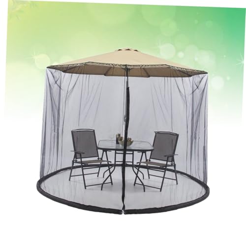 PENIKOKO Patio Sonnenschirm mit Moskitonetz Uv-schutz Netzhülle für Gartenschirm Faltbar Leicht zu Installieren für Terrasse und Garten im Freien Schwarz von PENIKOKO