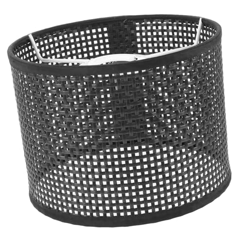 PENIKOKO Plastik Gewebter Lampenschirm Tischlampe Lampenschirm Ersatz Schwarz Leicht Weichzeichnend Augenschutz Praktisch Einfach zu Montieren von PENIKOKO